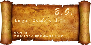 Barger Oktávián névjegykártya